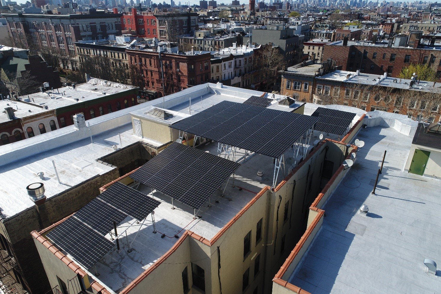 Residential rooftop solar in Brooklyn, NY.