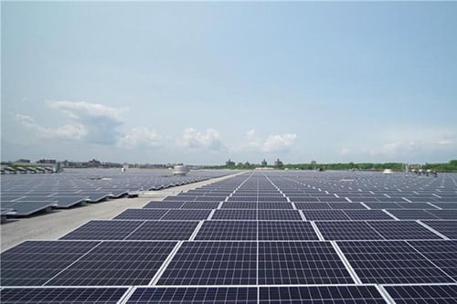 Rooftop solar on a grocery distribution center in Bronx, NY.